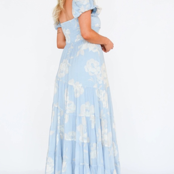 Free People Blue Sundrenched Floral Tiered Maxi Sundress - Picture 6 of 13